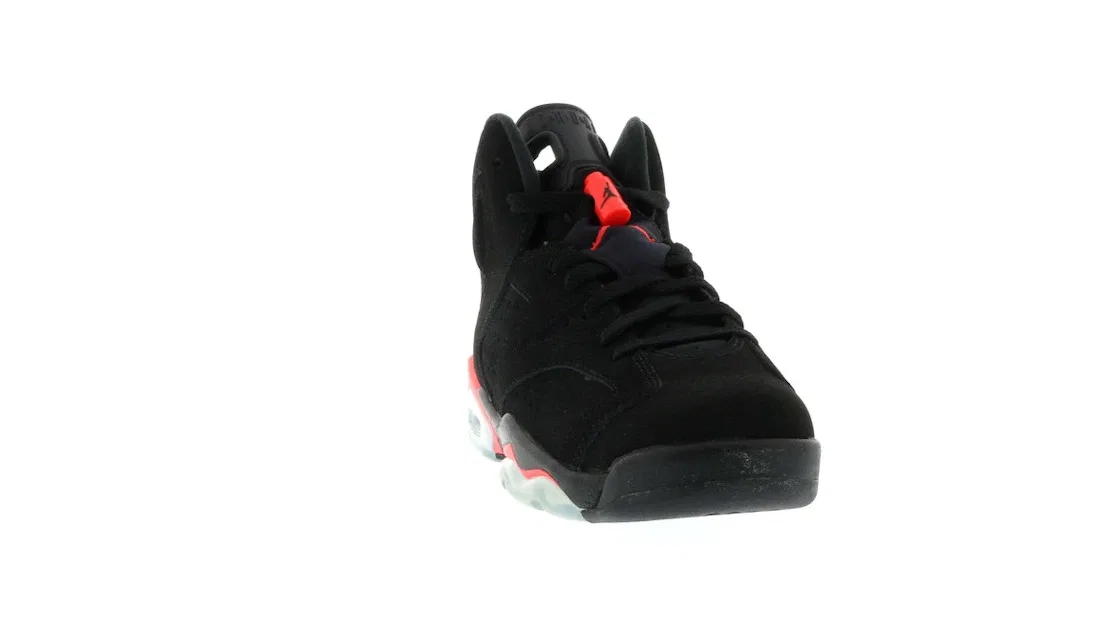 Детские кроссовки с верхом из нубука Jordan 6 Retro Jordan, Black/Infrared23-Black — фото 2