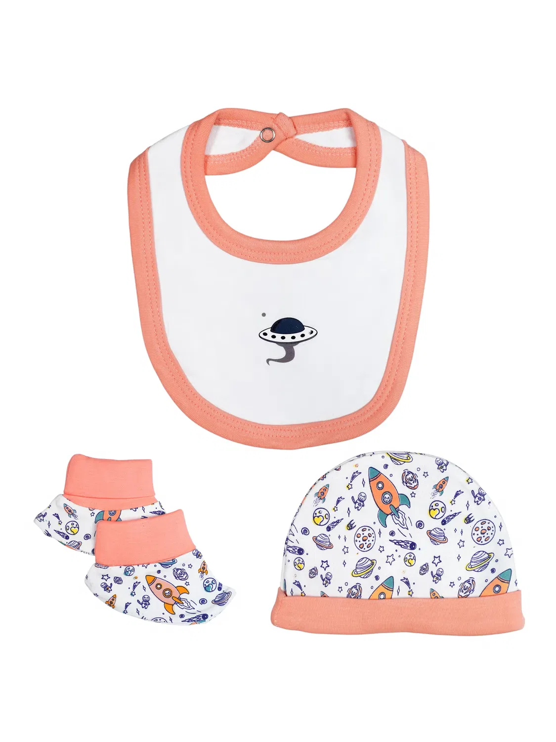 Комплект детский из 5 предметов с хлопком, модель 5 Piece Set, Babies Basic, персиковый — фото 4