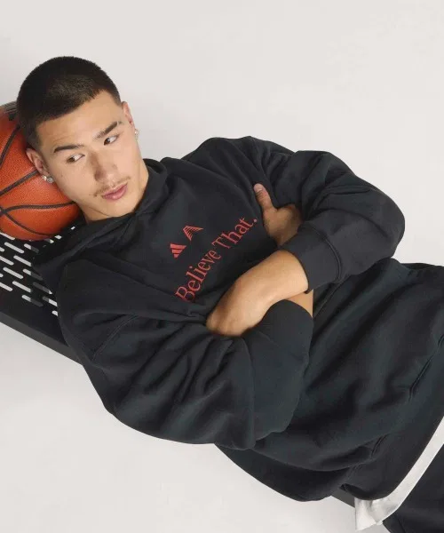 Мужской худи с принтом Believe That Anthony Edwards Adidas, Black