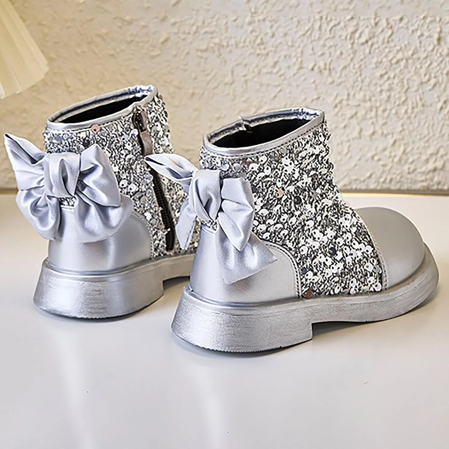 Детские сапоги для девочек со стразами Cowgirl Cowboy Boots, Silver — фото 2