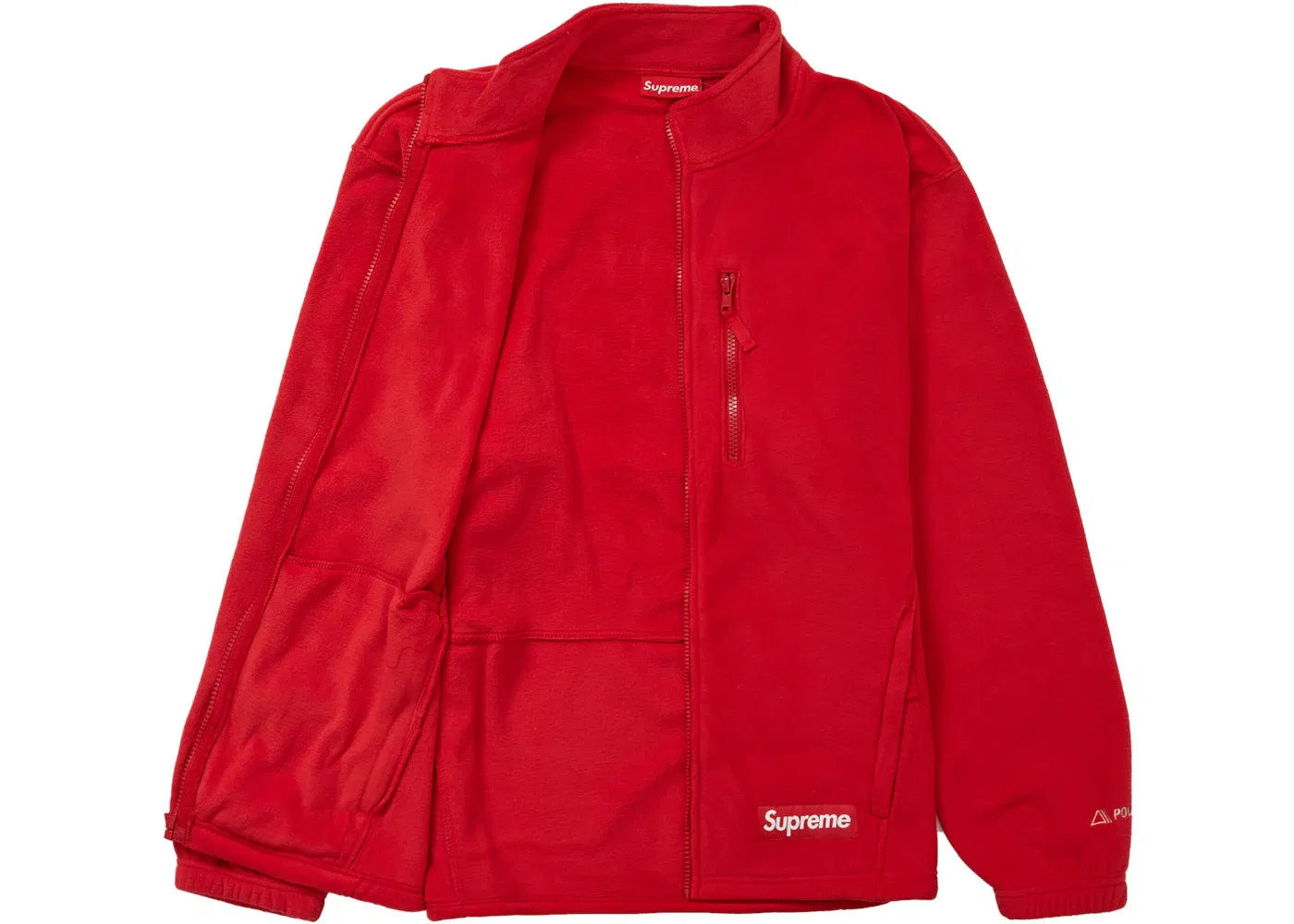 Мужская куртка с начесом Supreme Polartec Zip Jacket, Red — фото 2