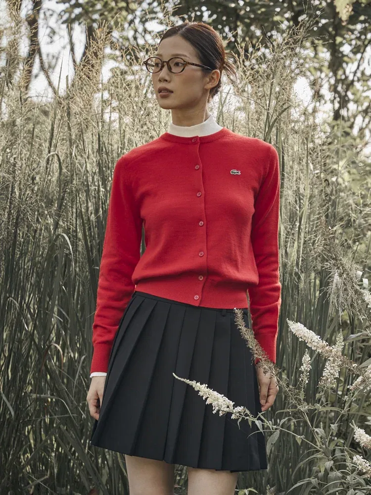 Юбка миди LACOSTE Black Woollike