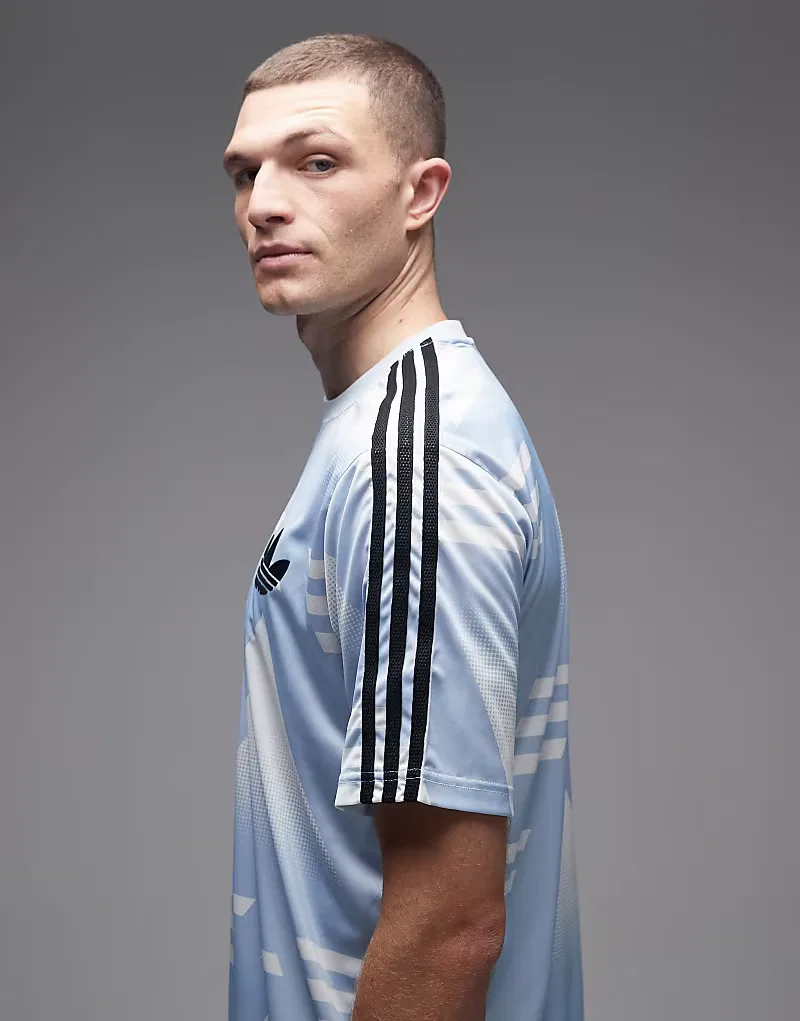 Футболка с логотипом Adidas Originals, светло-голубой — фото 4