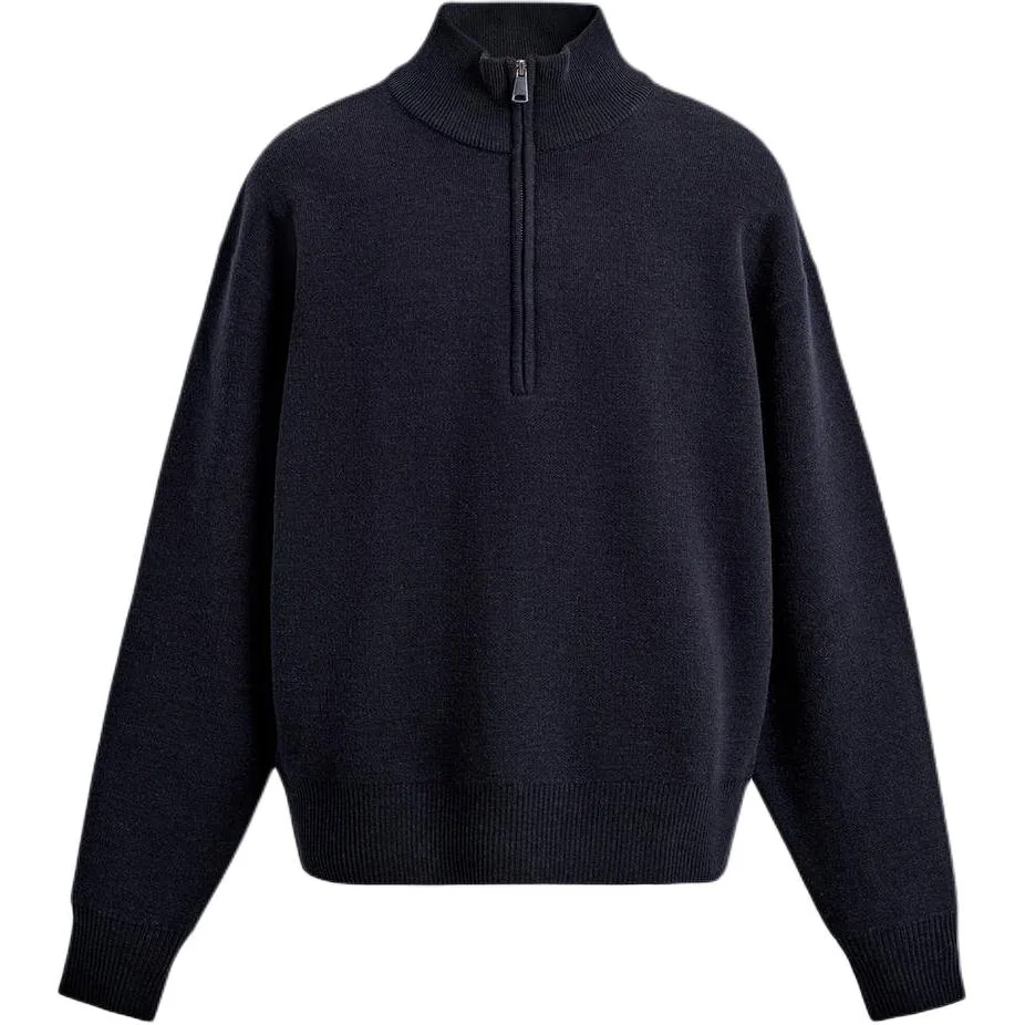 Мужской свитер с воротником-стойкой Deep Sea Blue ZARA, Deep Sea Blue