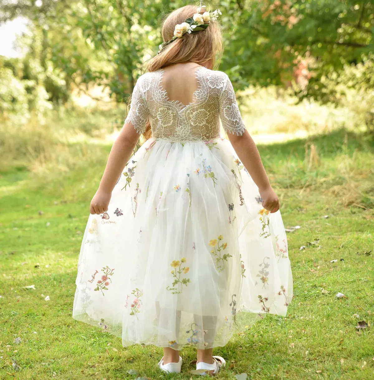 Платье с вышивкой Enchanted Uk Flower Girl Boutique, Ivory — фото 2