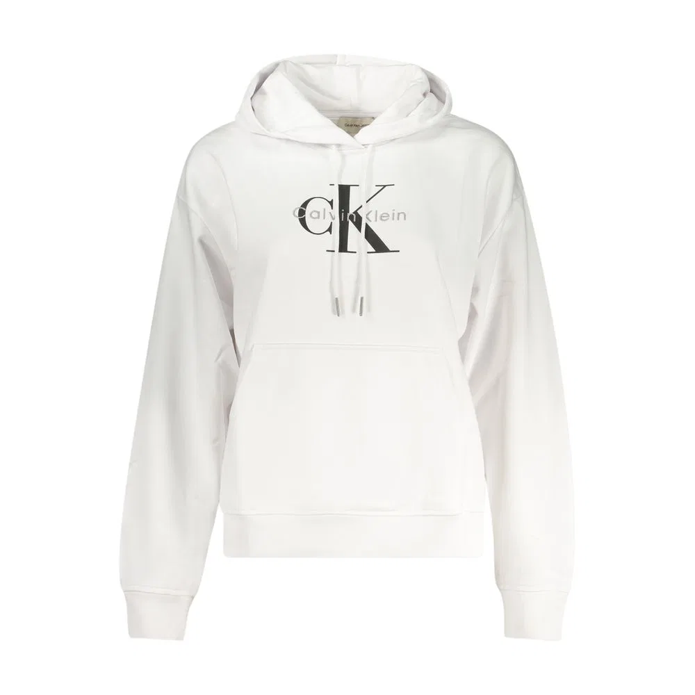 Женский свитшот с капюшоном Bianco Cotton Calvin Klein, White