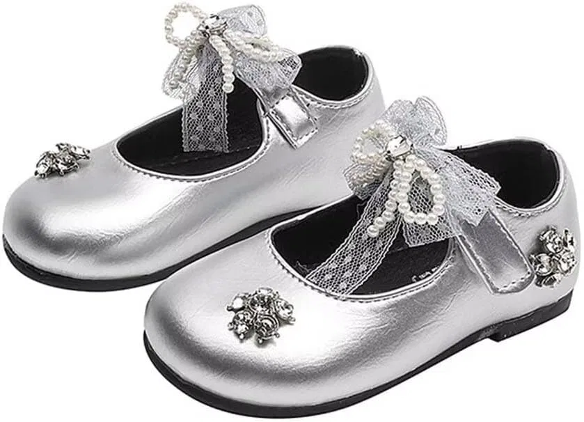 Детские туфли Мэри Джейн с принтом JOEupin, Silver