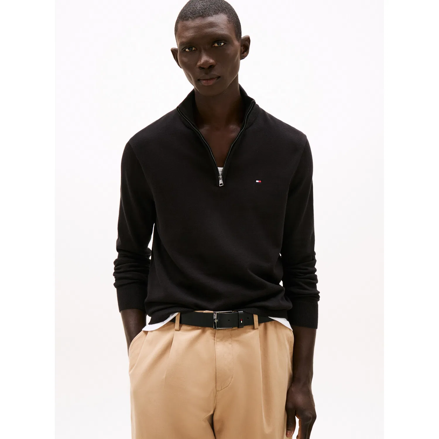 Мужской свитер водолазка с молнией Tommy Hilfiger, Black