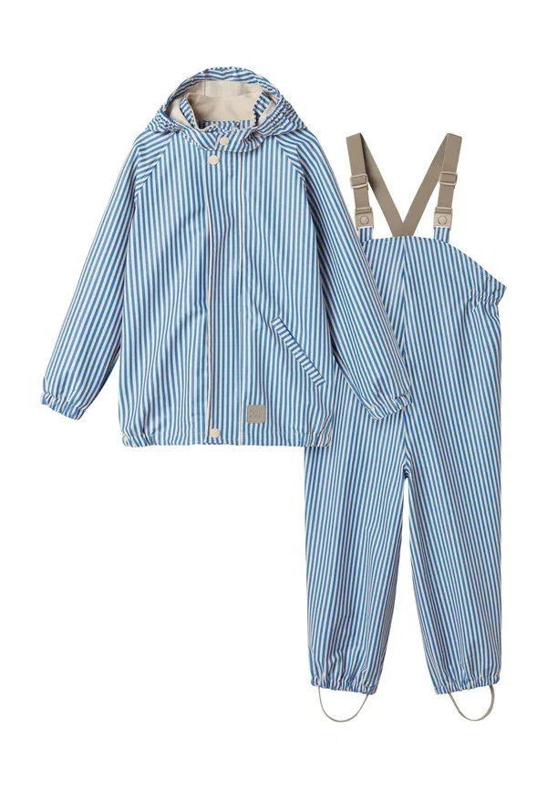 Комплект дождевик полосатый Oddy rain unisex set - dungarees Marmar Copenhagen, синий