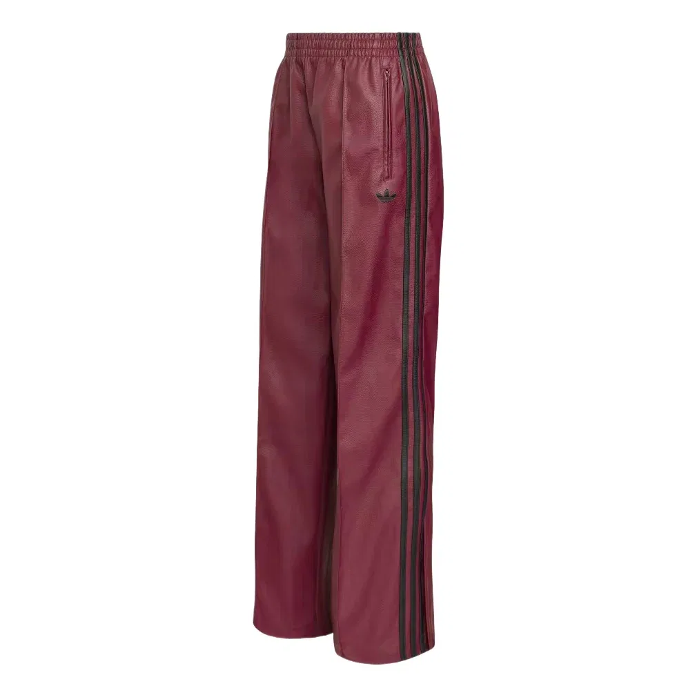 Женские спортивные брюки из кожзаменителя Firebird Loose Adidas, цвет Burgundy