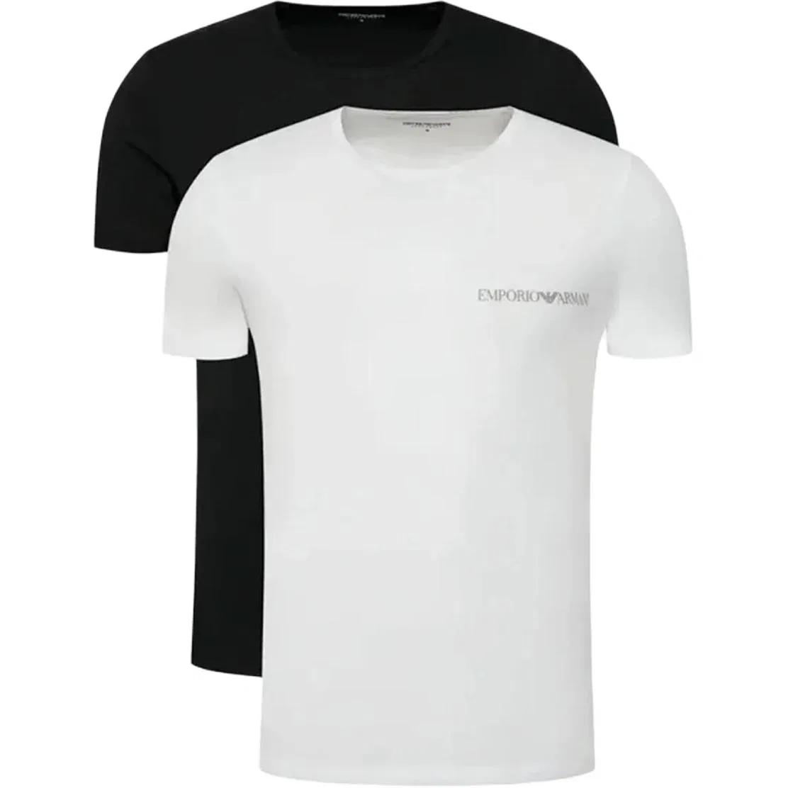 Мужская футболка с коротким рукавом комплект из 2 штук EMPORIO ARMANI, Black+White