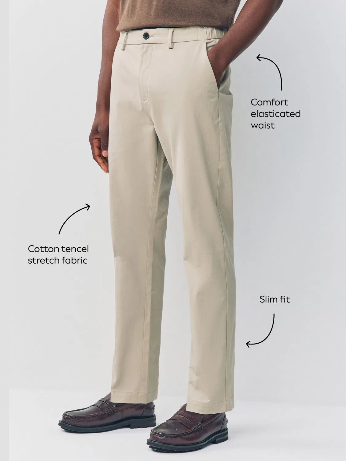 Брюки чинос Slim Fit, модель Stone Next, цвет Stone — фото 4