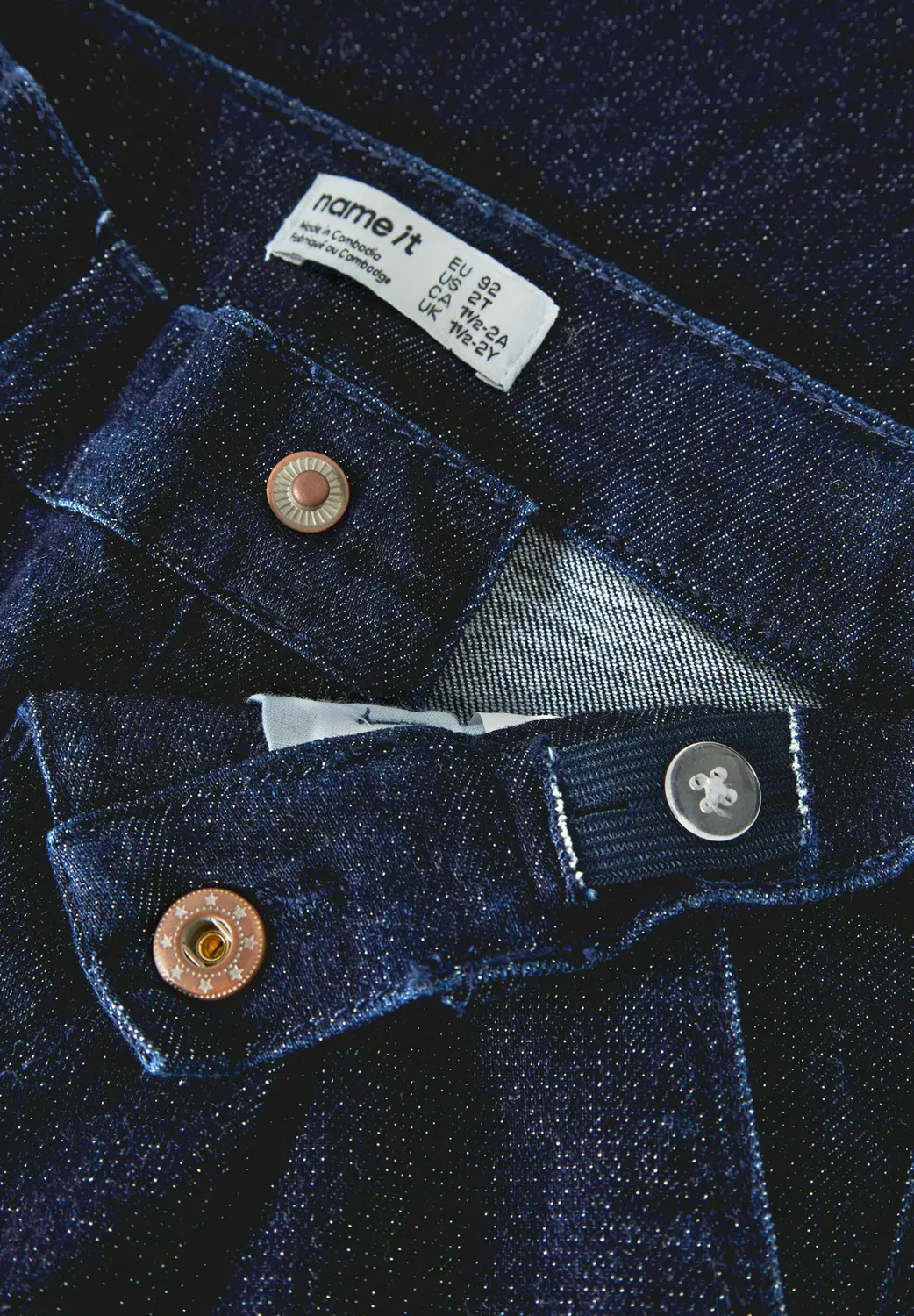 Джинсы с широкими штанинами и блестками - джинсы свободного кроя Name It, Dark Blue Denim — фото 4
