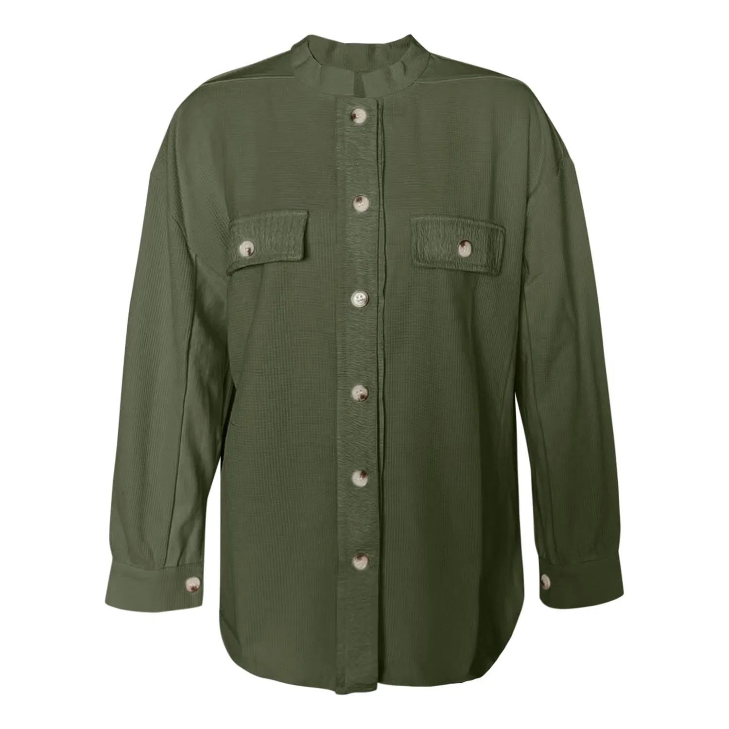 Женская куртка-бомбер с воротником-стойкой, приталенная, Y2K Hiphop Jacket, Verde — фото 3