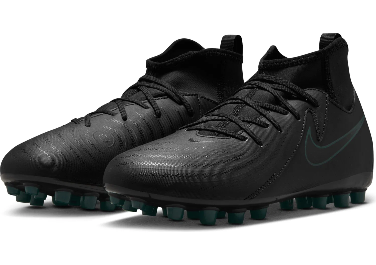 Детские кроссовки для мальчиков с шнуровкой Jr. Phantom Luna 2 Academy NIKE, Black Black Deep Jungle — фото 2