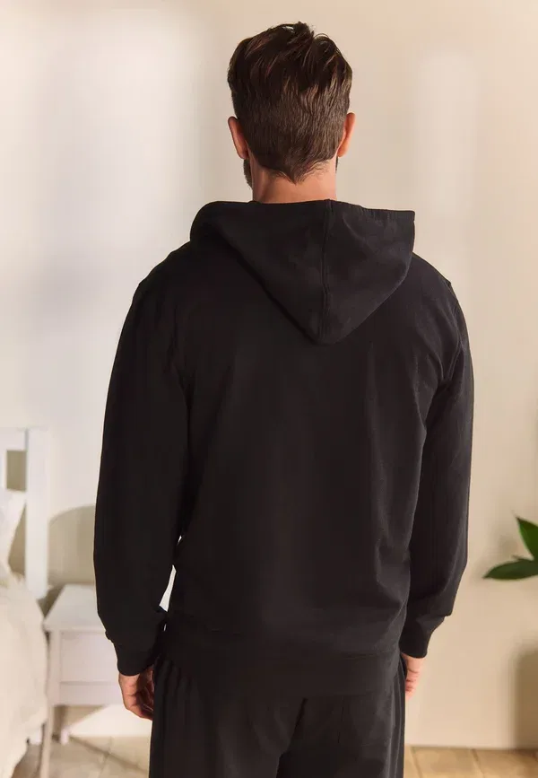 Худи на молнии из 100% хлопка Lightweight Next, черный — фото 2