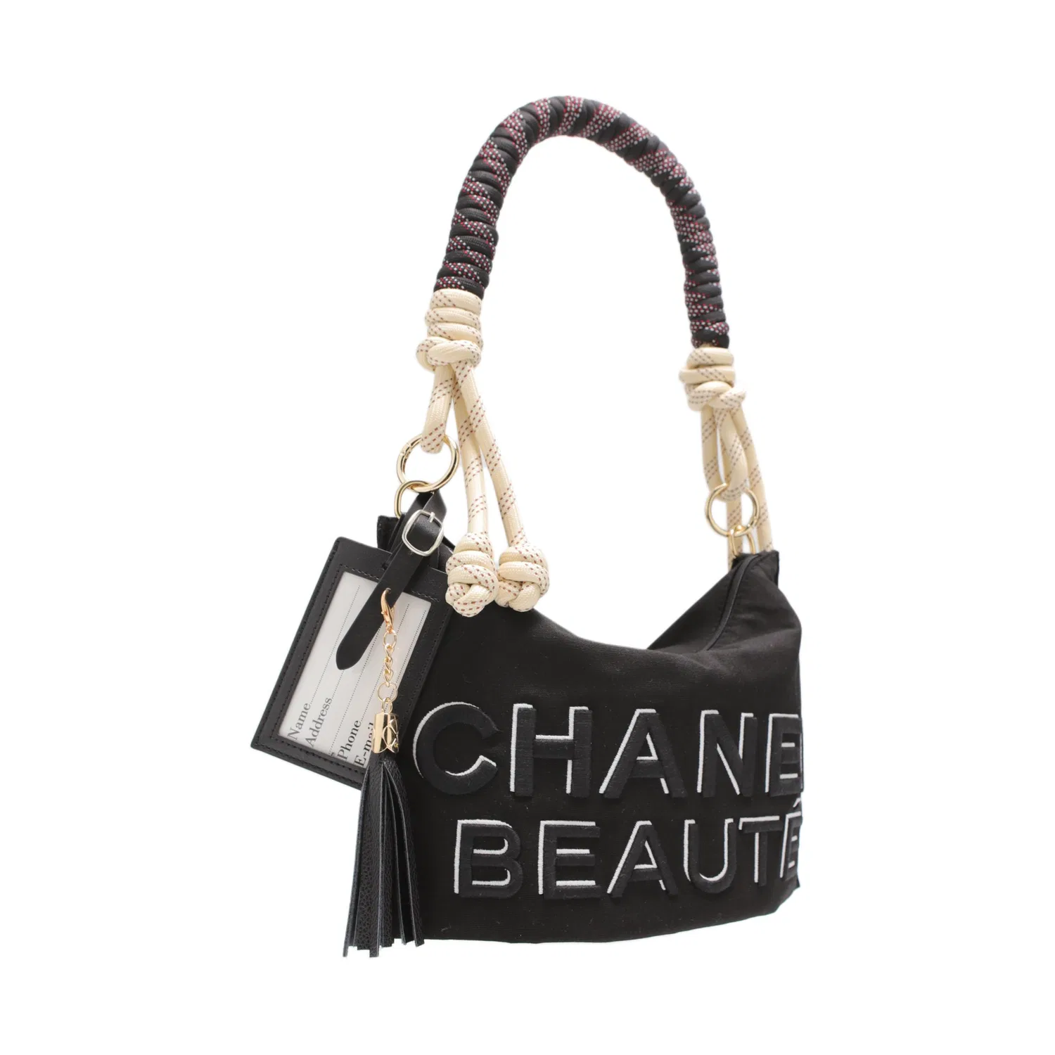 Женская косметичка с вышивкой, черная, CHANEL — фото 2