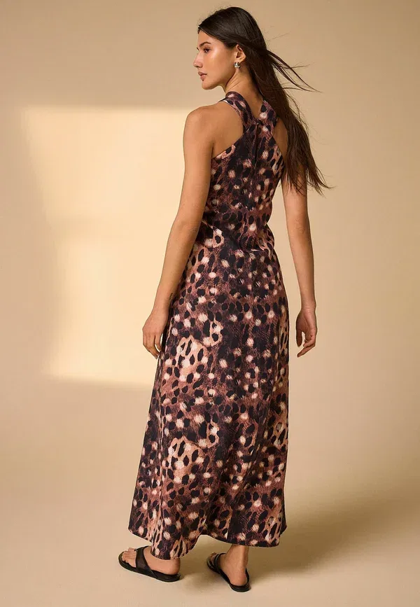 Платье миди с принтом Animal Print Regular fit Next, brown animal print, коричневый — фото 2
