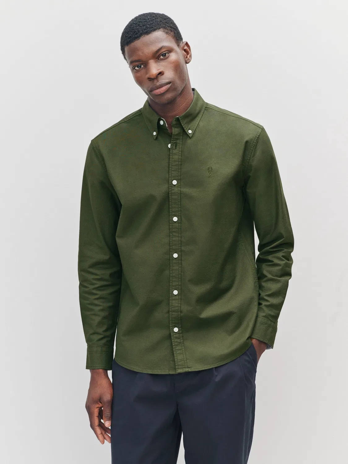 Рубашка оксфордская, слим, Dark Green Next