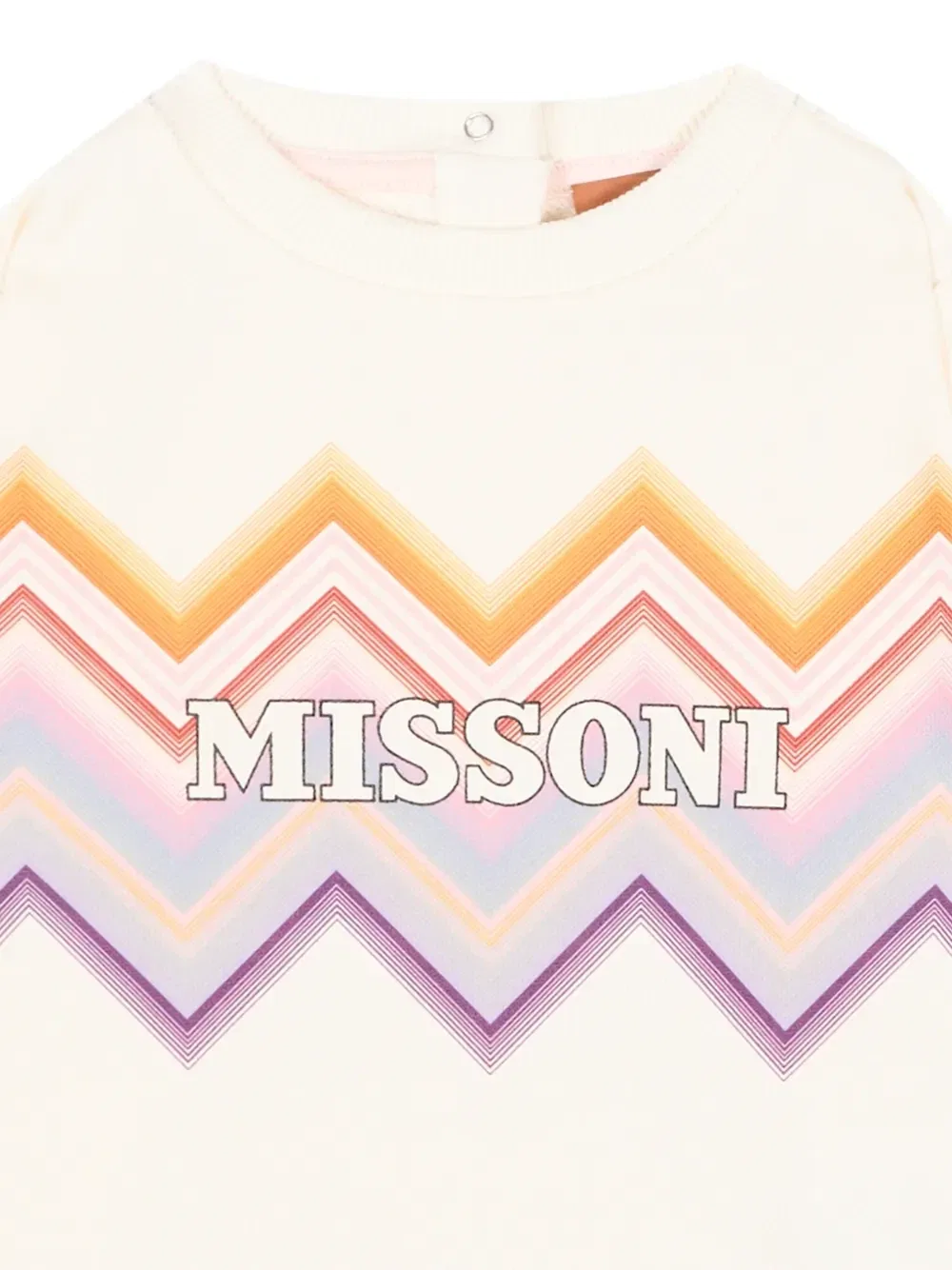Свитшот с принтом в виде логипа и зигзагообразным узором Missoni Kids, бежевый — фото 3