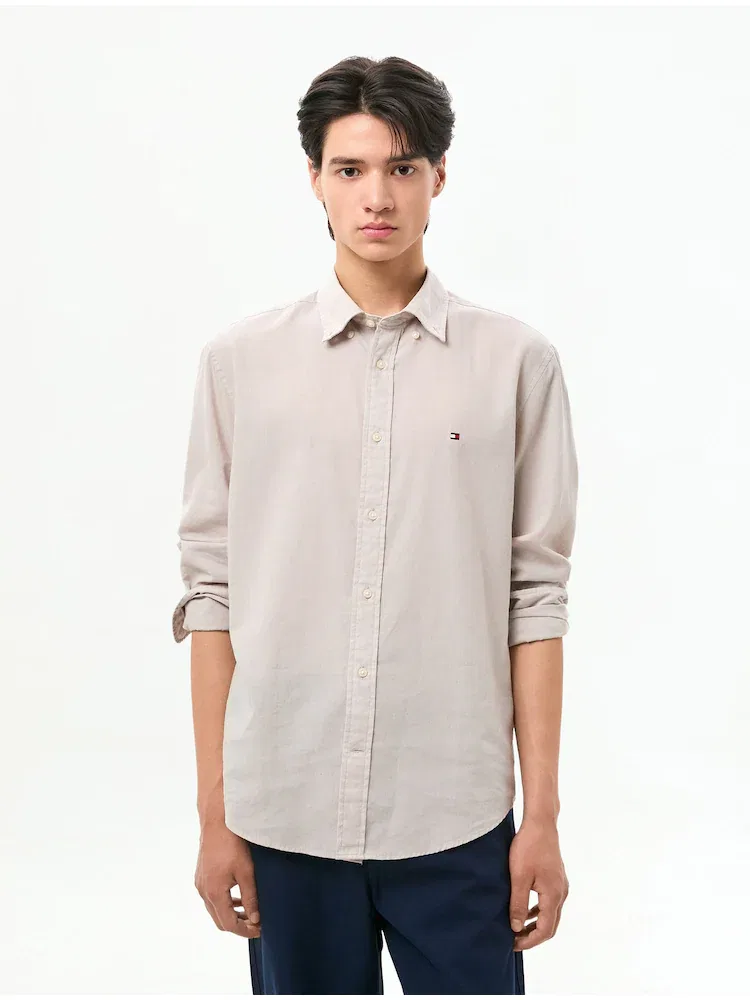Рубашка Regular Fit из льна с полиэстером TOMMY HILFIGER, Silver — фото 2