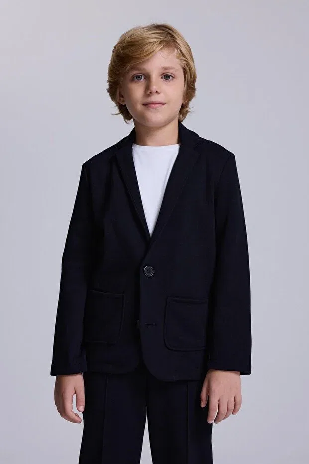 Детский блейзер для мальчиков с лацканом Babokah, Navy Blue