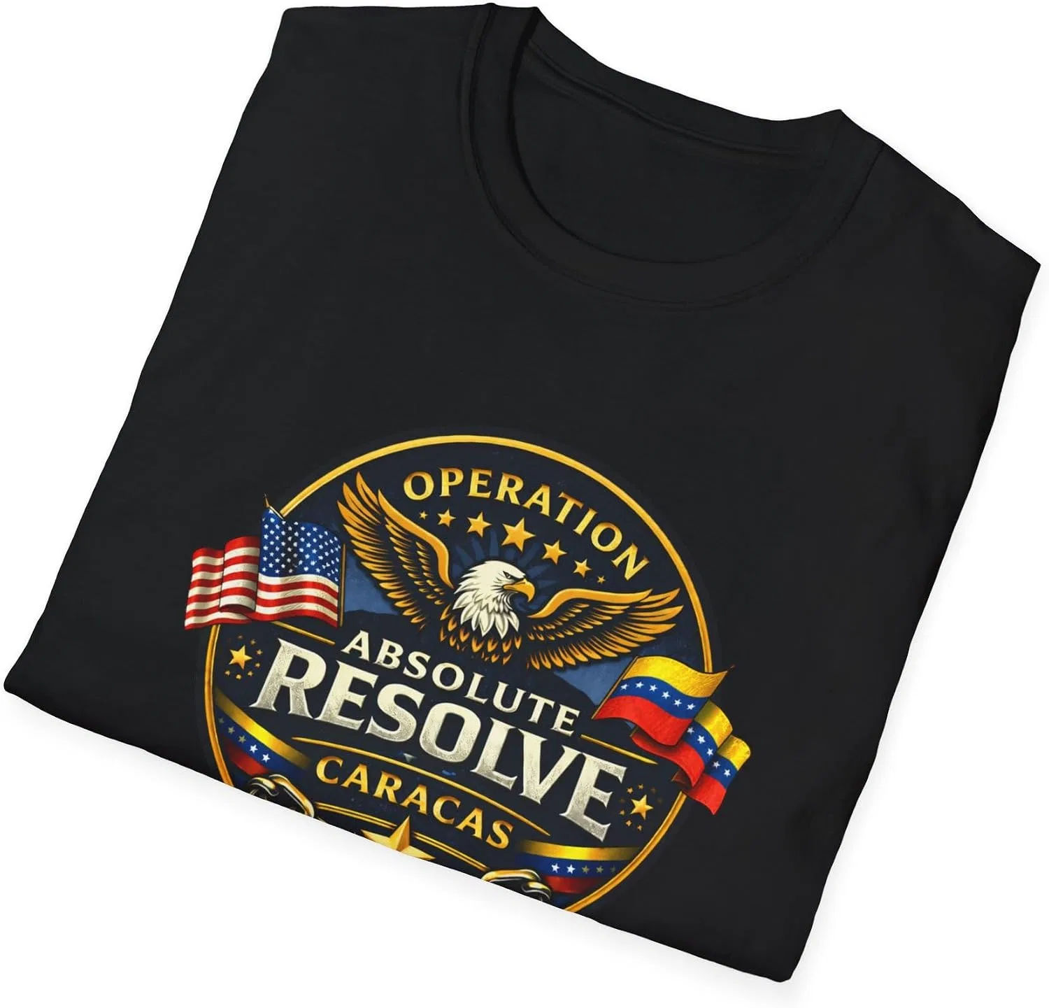 Женская футболка с принтом Operation Absolute Resolve, чёрный — фото 4