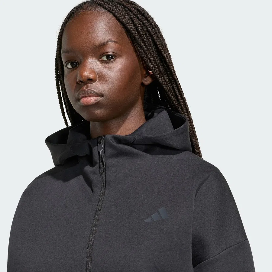 Худи с капюшоном на молнии Z.N.E. Full Zip adidas, Черный — фото 4