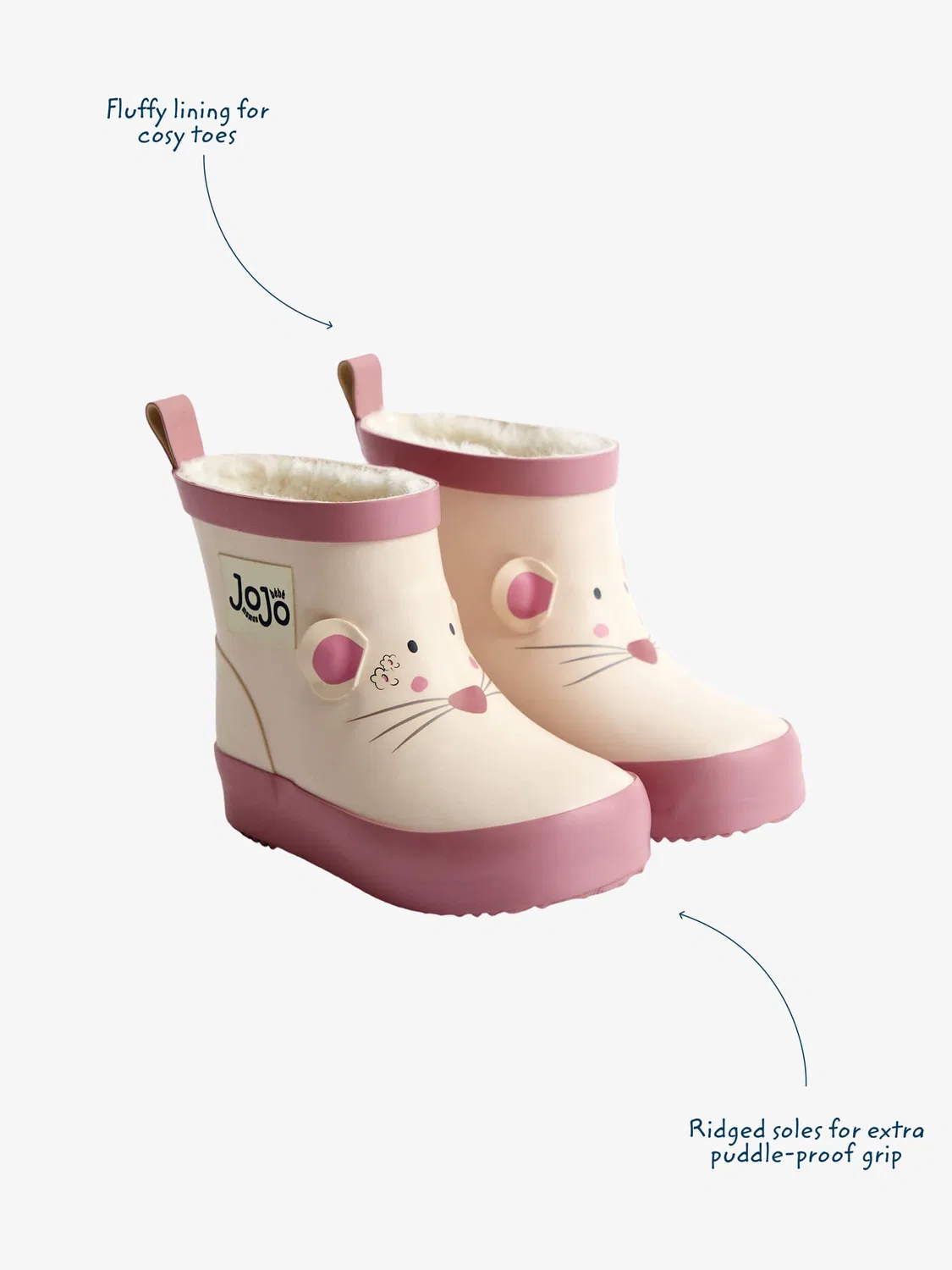 Резиновые сапоги 3D мышки JoJo Maman Bébé, кремовый — фото 3