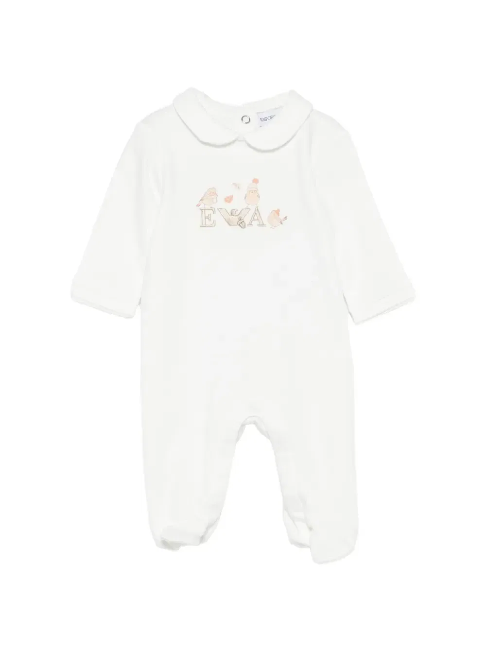 Пижама с воротником Питер Пэн Emporio Armani Kids, белый