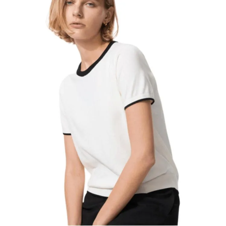 UNIQLO Футболка SS26 женская цвета айвори с круглым вырезом