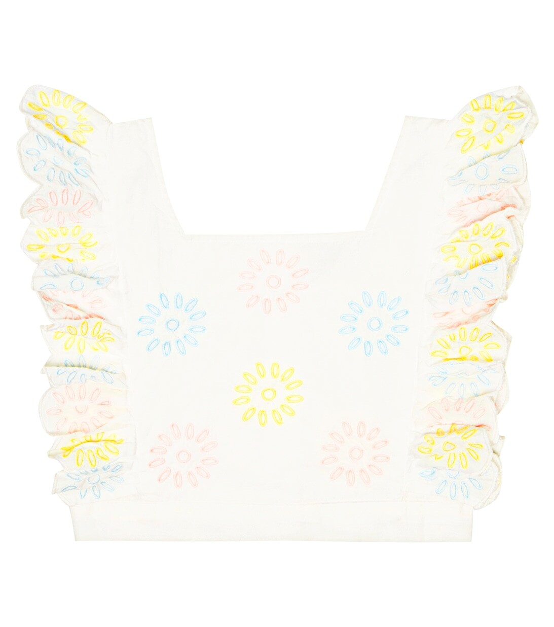 

Хлопковый топ с цветочной вышивкой Stella McCartney Kids, белый