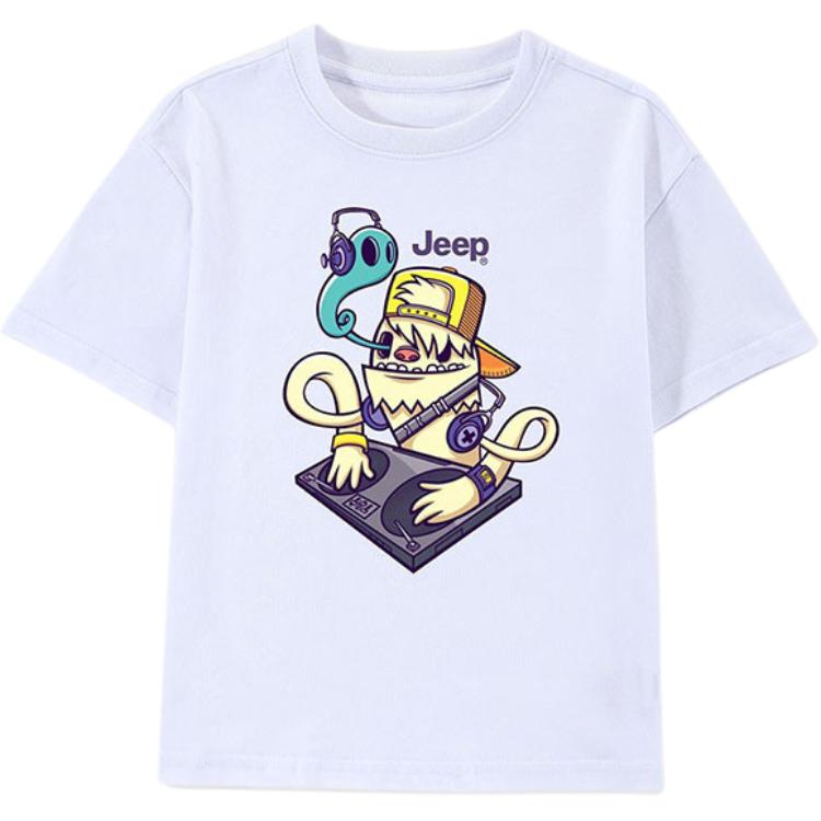 

Футболка с круглым вырезом для школьников тонкая Jeep, белый
