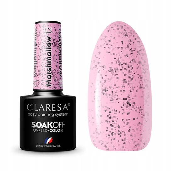 

Цветной гибридный лак для ногтей с частицами Claresa Marshmallow #12 5G