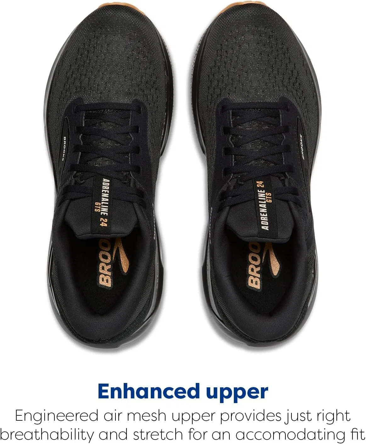 Мужские беговые кроссовки Brooks Adrenaline GTS 24 с поддерживающей подошвой, Black, Grey Yellow — фото 4