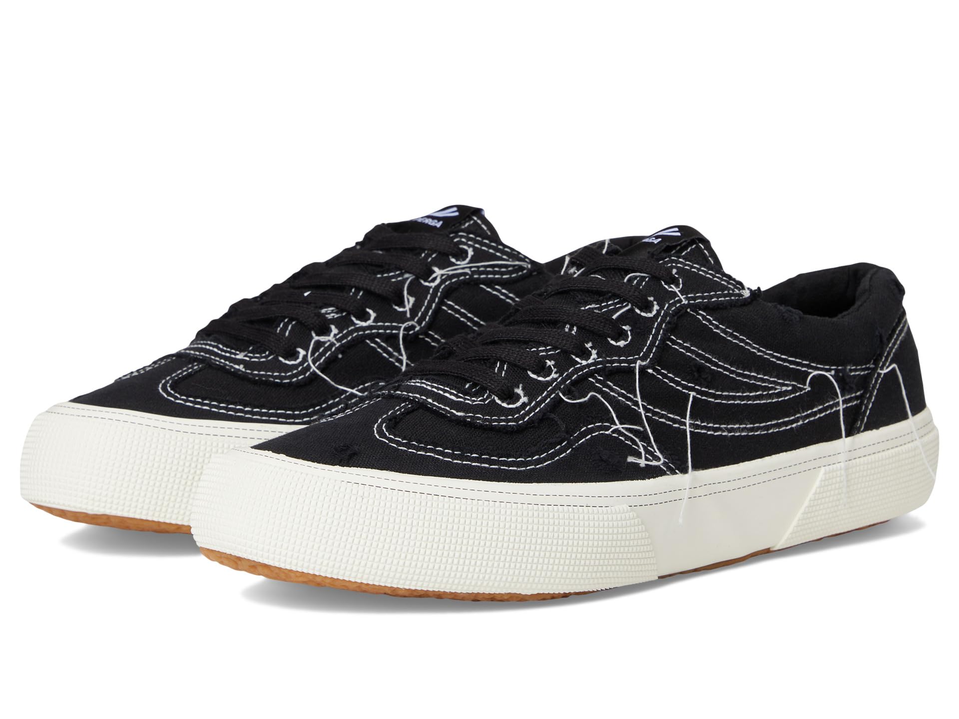 Кроссовки Superga 2941 Revolley Distressed Stone Washed, Black/White Avorio