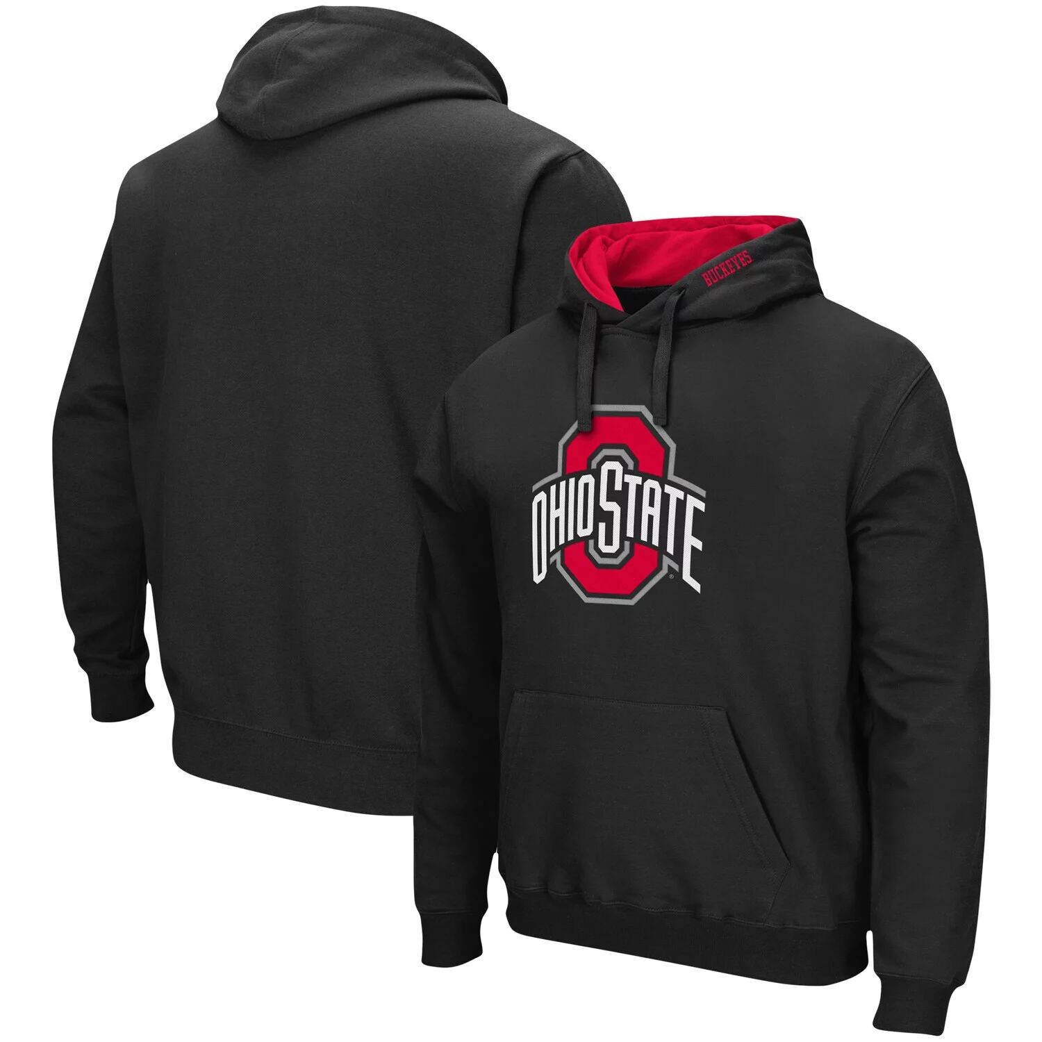 

Мужской черный пуловер с капюшоном Ohio State Buckeyes Arch & Logo 3.0 Colosseum
