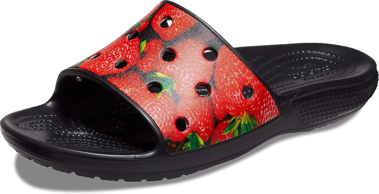 Унисекс сандалии Crocs с графическим рисунком, красный/черный — фото 4