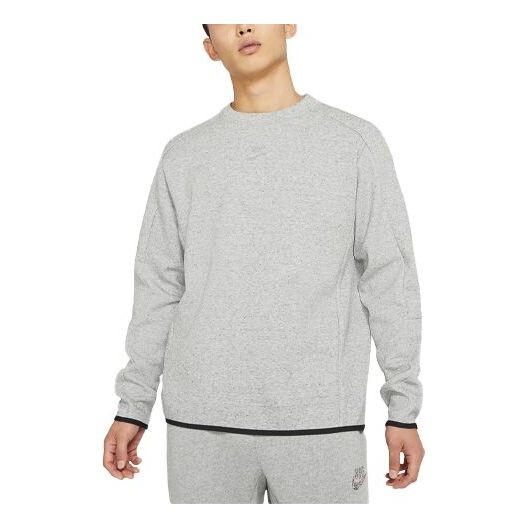 

Толстовка Men's Nike Sportswear Tech Fleece Sports Loose Edging Round Neck Long Sleeves Gray, серый