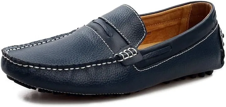 Лоферы мужские на плоском каблуке, Square Toe, Deep Blue SayfuR