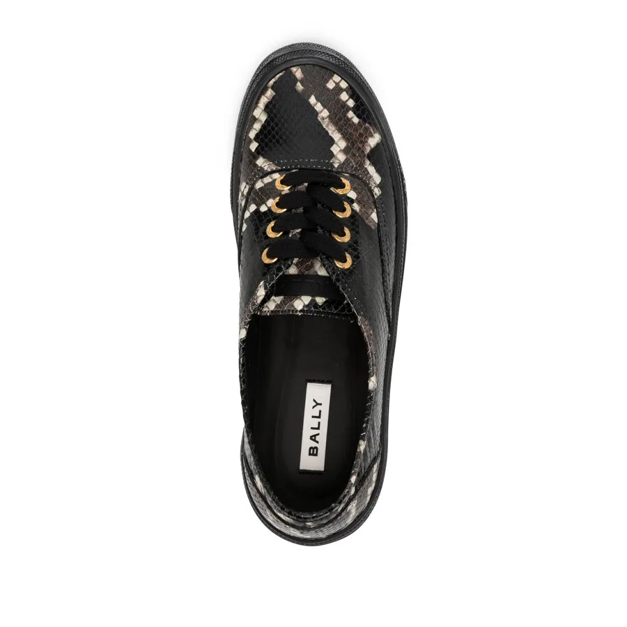 Кроссовки Bally Lyder с эффектом зминой кожи, низкие, черный — фото 3