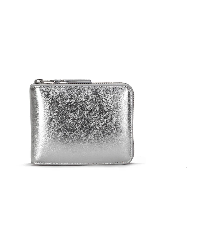 

Серебряный кошелек на молнии с отделениями для карт. Comme Des Garã§Ons, серый