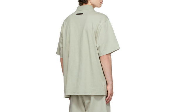 Рубашка fw21 ssense polo shirt 'concrete' Fear Of God Essentials, зеленый — фото 3