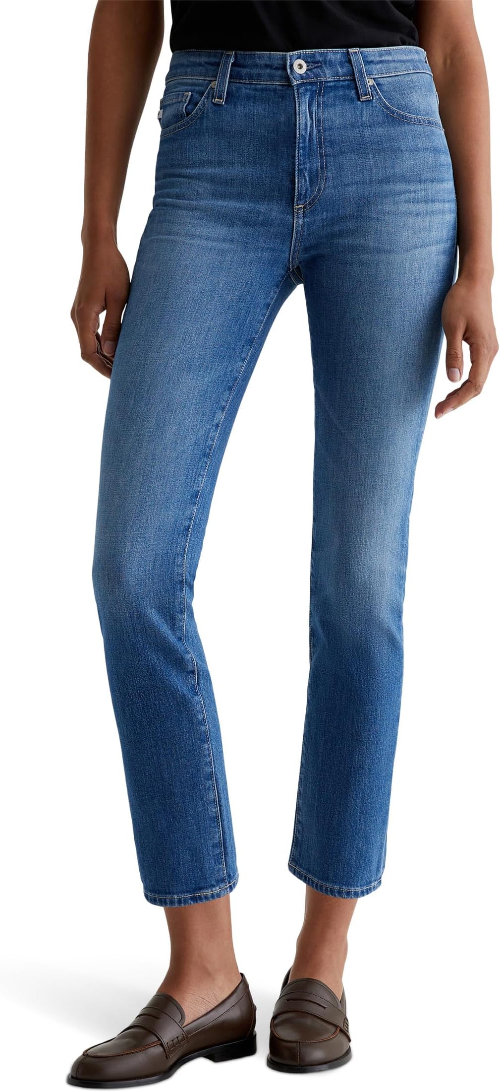 

Джинсы AG Jeans Mari Mid Rise Slim Straight Jeans in Runway, цвет Runway