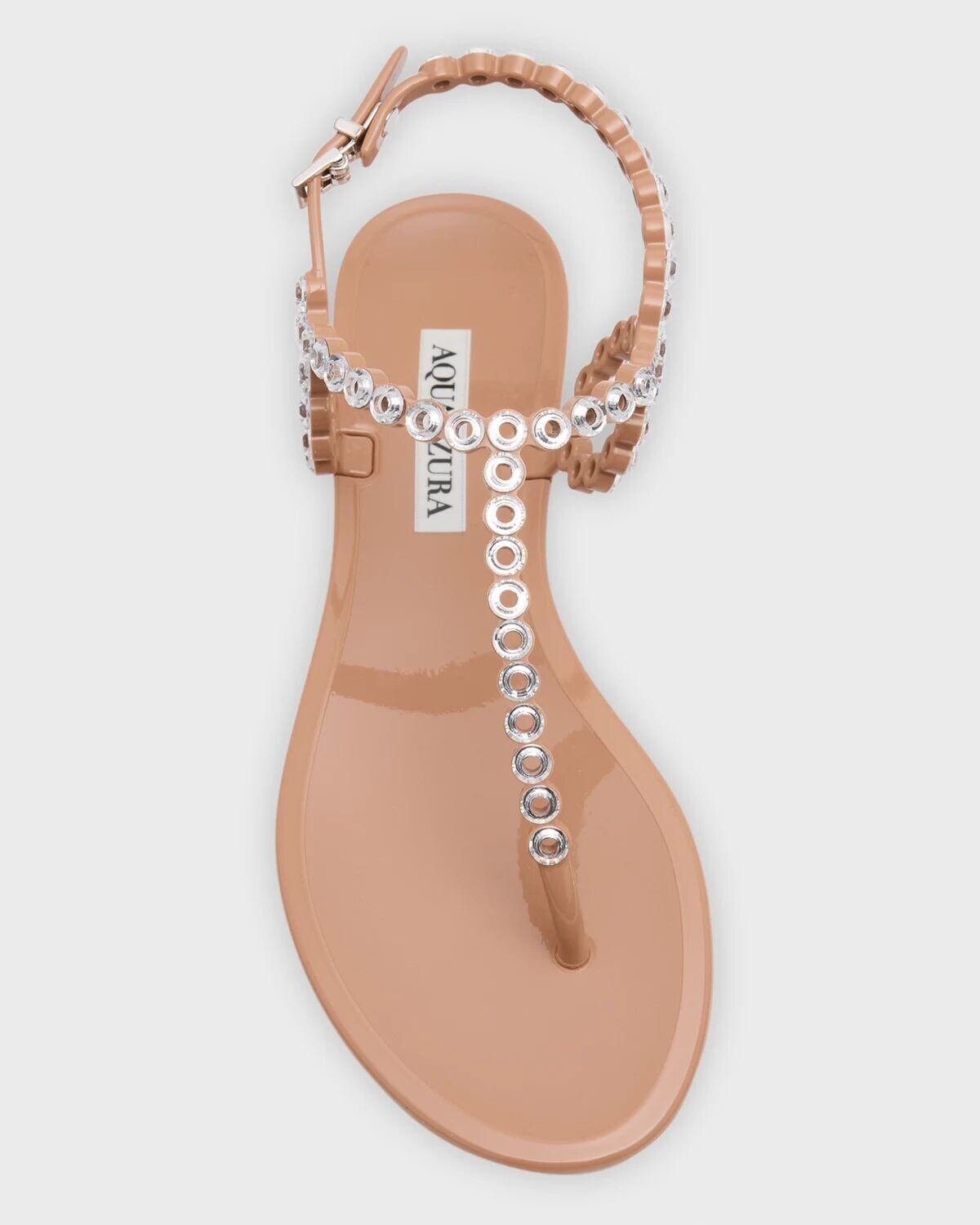 Сандалии с ремешком на пятке Почти голые кристаллы Aquazzura, цвет Powder Pink — фото 4