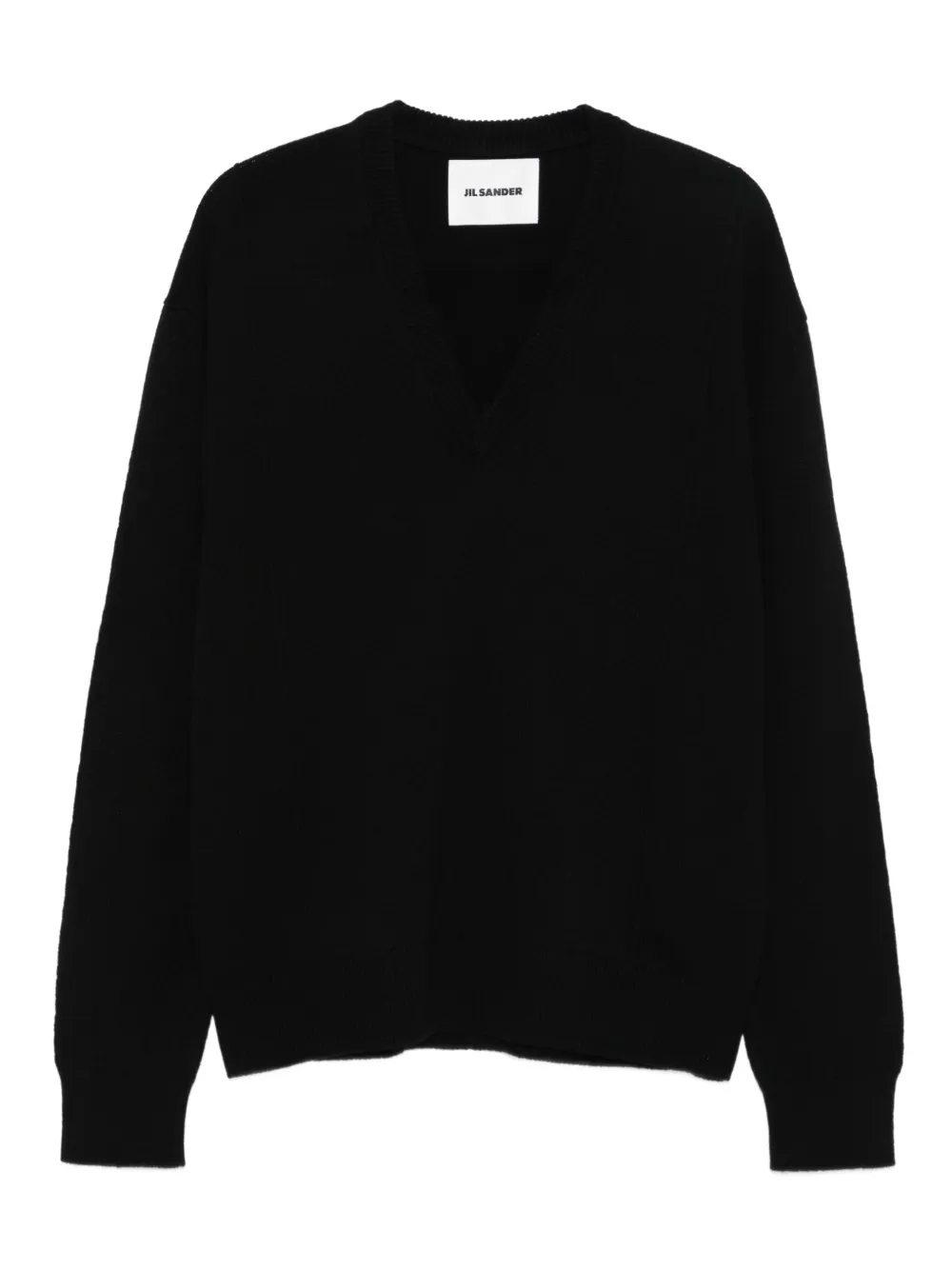 

Кашемировый свитер с V-образным вырезом JIL SANDER, черный