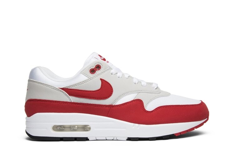 

Кроссовки Nike Air Max 1 OG Anniversary 'Red', белый, Белый;серый, Кроссовки Nike Air Max 1 OG Anniversary 'Red', белый