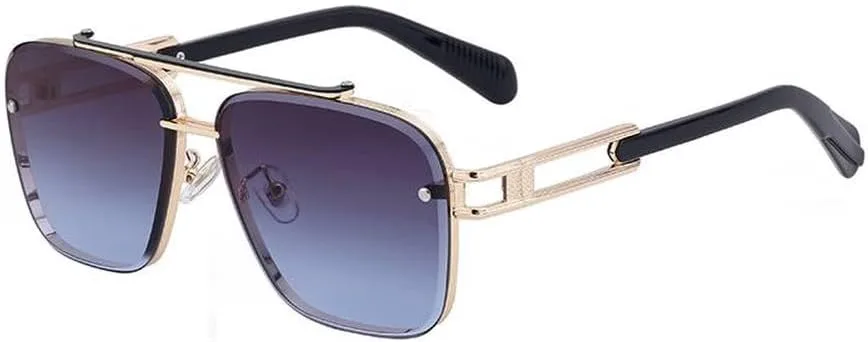 

Солнцезащитные очки в металлической оправе для мужчин и женщин, роскошные, модные, большие, ретро, ​​с защитой от ультрафиолета UV400, SUN2112 Generic, C5grayblue