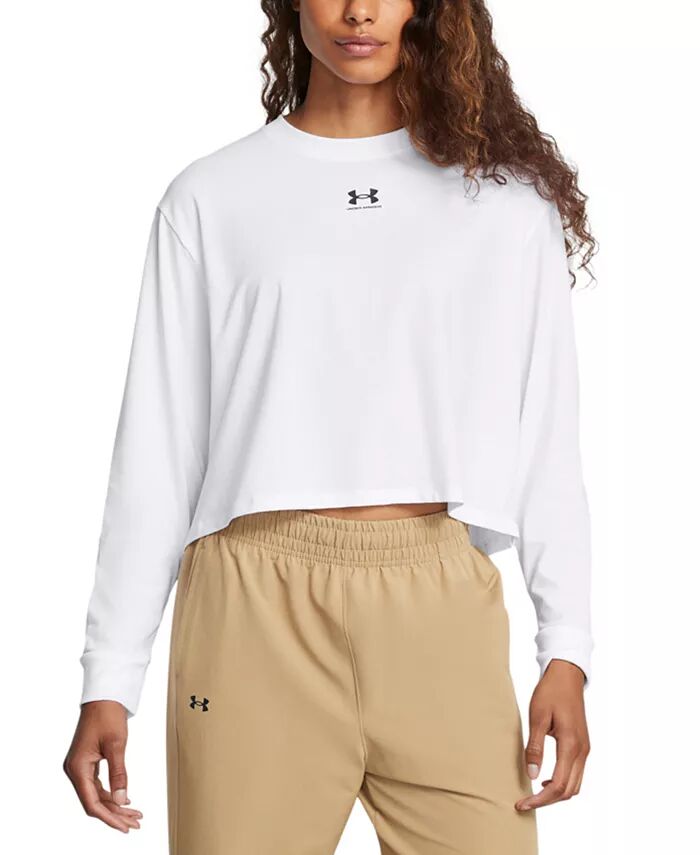 

Женская футболка свободного кроя Active Campus с длинным рукавом Under Armour, белый