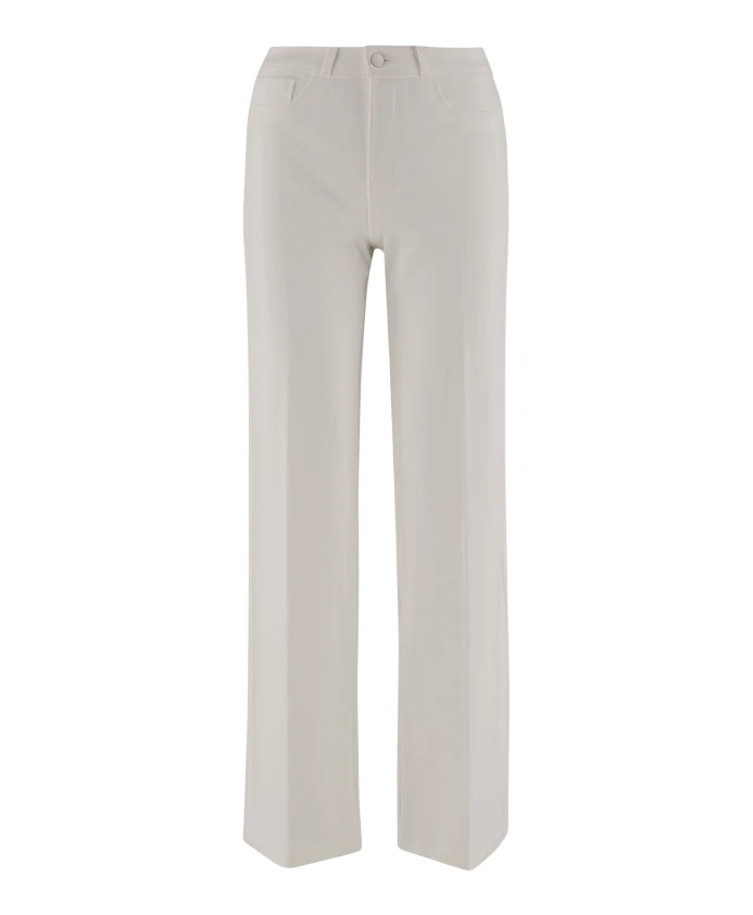 

Брюки из эластичной ткани, цвет слоновой кости, классический фасон. L'Agence, бежевый